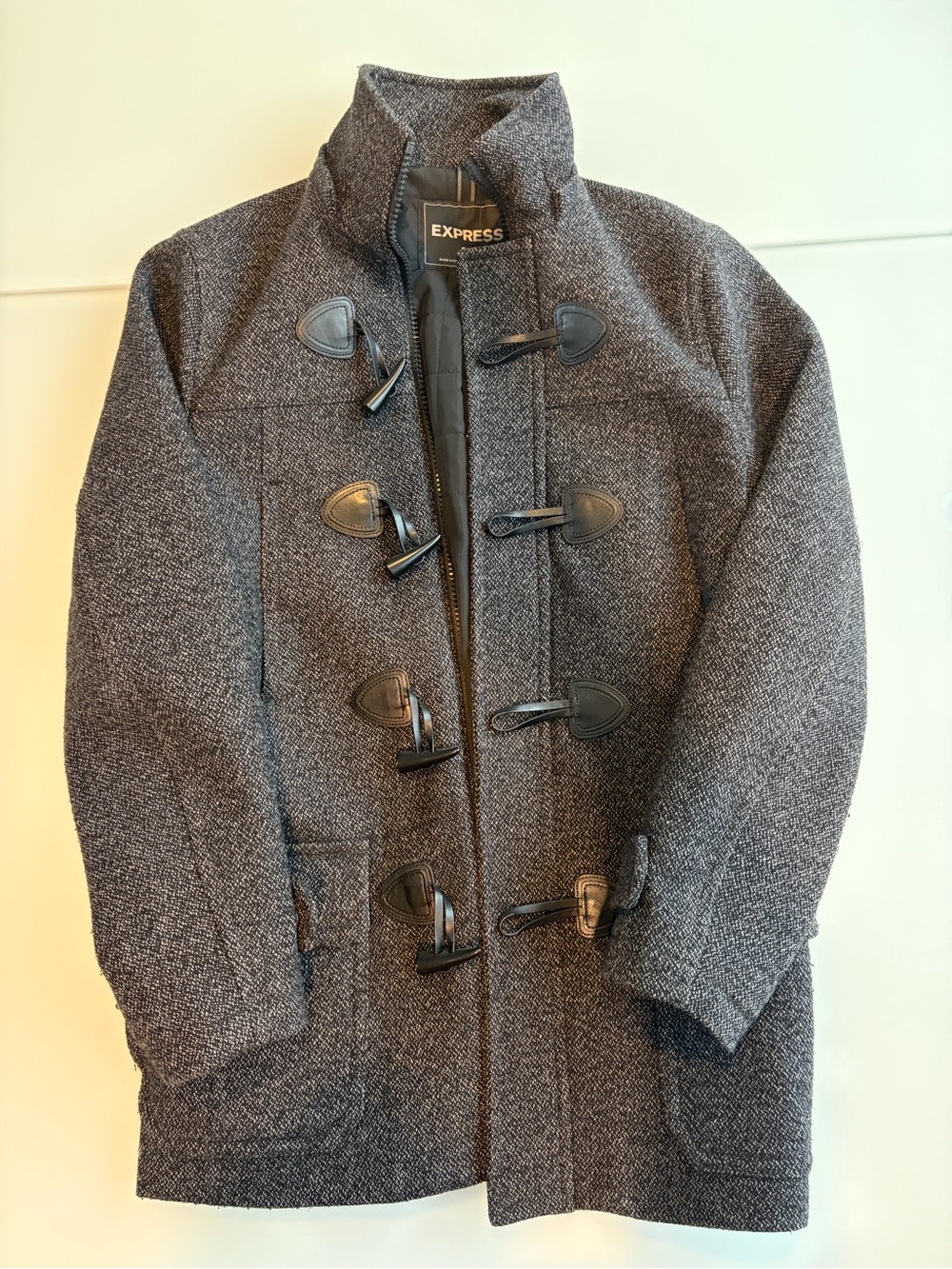 Express Men's Charcoal Toggle Pea Coat